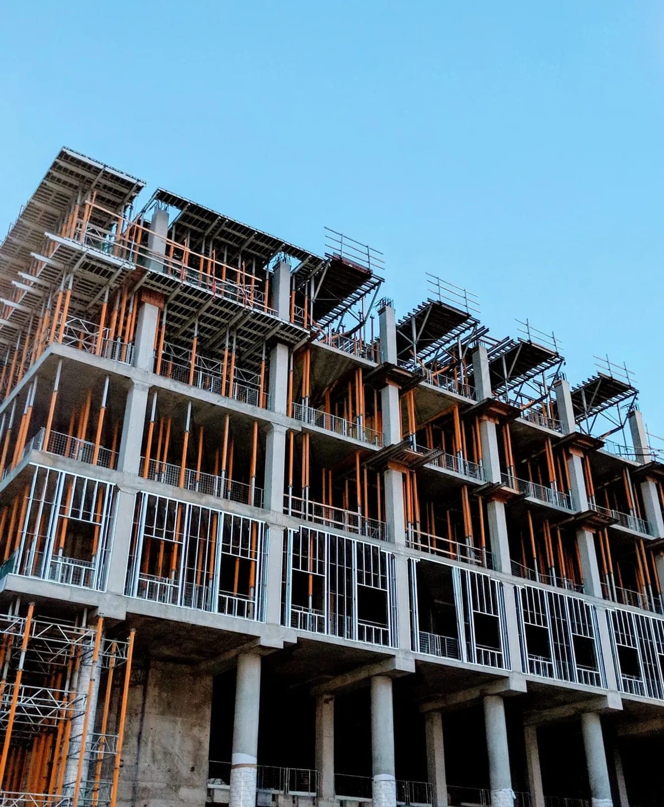 Commercial concrete building under construction, the kind of job site Action Fastenings supports